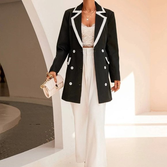 Black Preppy Womens Blazer - Picture 5 of 5